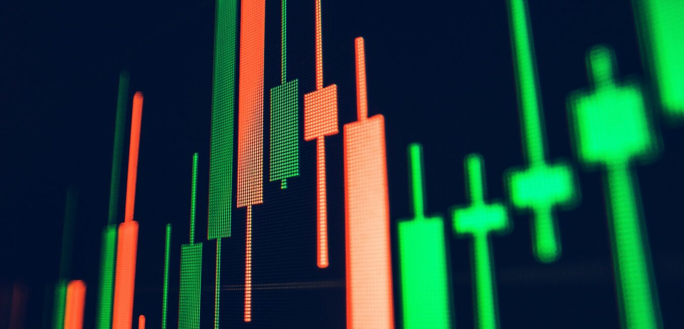 Stock Marketplace Chart Candles Close Up