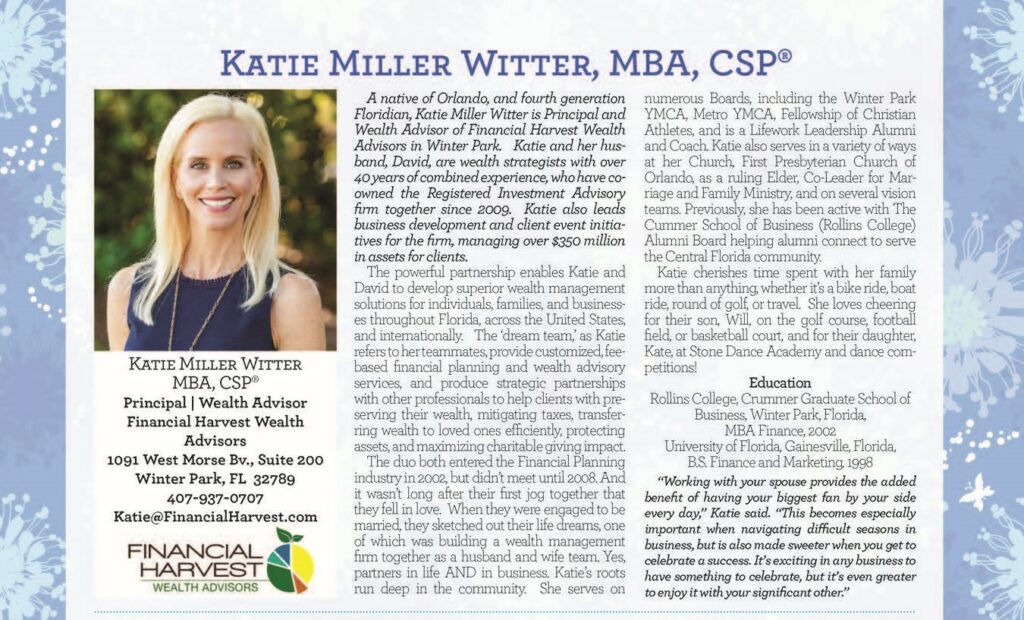 Orange appeal recognizes katie witter among the outstanding women in banking and financial planning in central florida